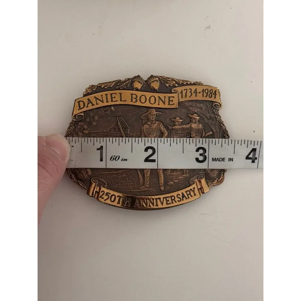 250th Anniversary Daniel Boone Commemorative Belt Buckle Bronze Americana 1984